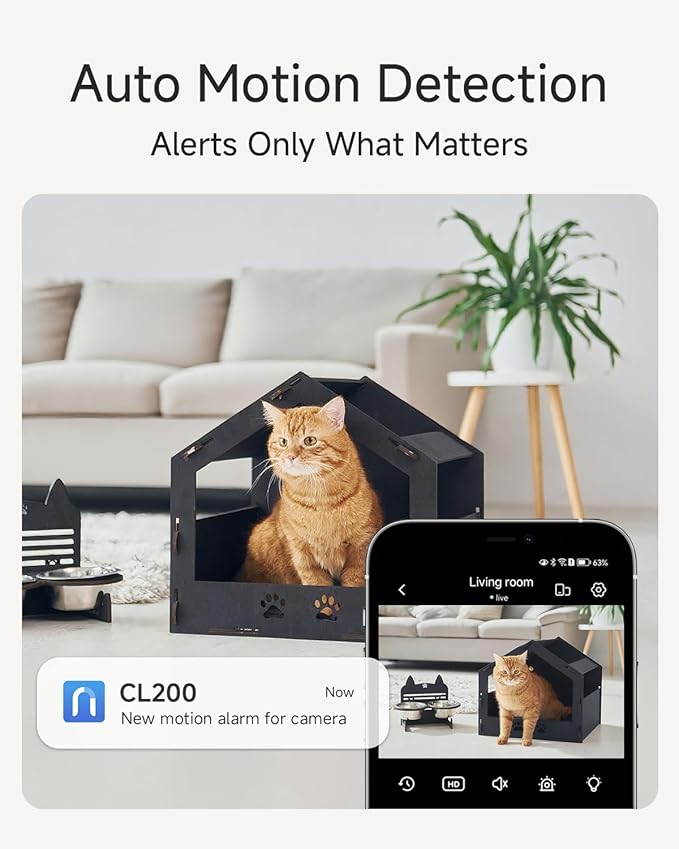 Noorio 5G Two Way Video Calling Camera, One Click Call 2K Pet Camera with Phone App, 360° PTZ Dog Cam with Speaker, Color Night Vision, 2.4 Inch Screen, CL200