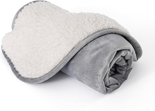 Waterproof Dog Blanket for Small Dogs, Washable Pet Blankets for Indoor Cats, Plush Sherpa Puppy Throw Furniture Protector for Bed Couch Sofa(25"x35",S,Darkgrey)