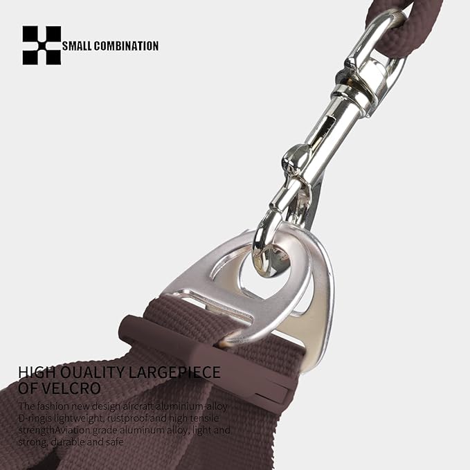 Adjustable Dog Harness with Leash, Reflective Mesh, No-Pull Design，Matching Lead Rope (Brown, XXXS)