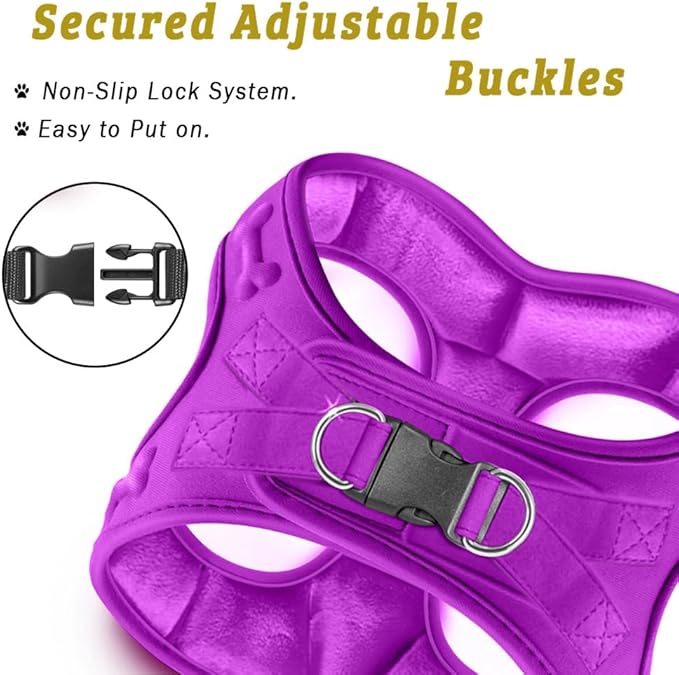 Comfort Fit Dog Harness Small Medium Sized Dogs No Pull Step in Dog Harness with Adjustable Buckles Soft Padded Easy Control Vest Harness Training Walking Running Extra Comfort Inside Velvet Plush