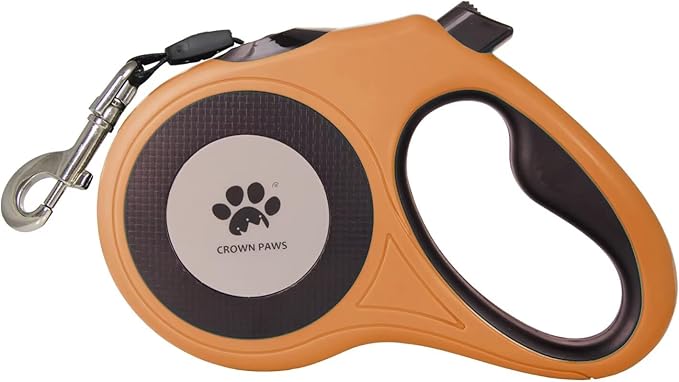 16 ft Retractable Dog Leash for Extra Large Dogs up to 130 lbs,Tangle-Free Nylon Tape,Orange Dan24 XL