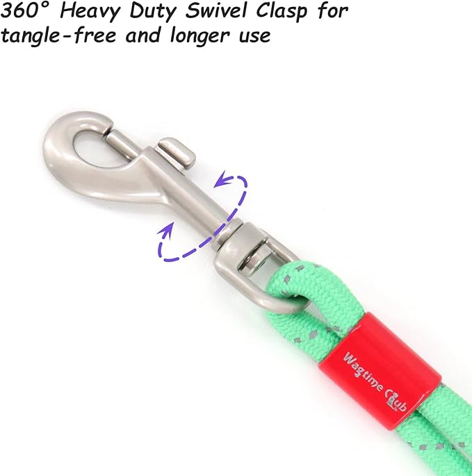 2 Pack Rope Dog Leash, 4.5 ft Lightweight Premium Rope Leash with Comfortable Padded Handle, Reflective Dog Leashes for Small and Medium Dogs, Kid-Friendly Family Set