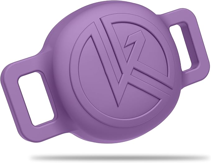 Tile Sticker Cat Collar Holder (2024): The Smallest, Lightest, and Most Comfortable Tracking Case for Cats - Track Your Pet with iPhone Samsung Android Device - Life360 for Boy Girl Kittens (Purple)