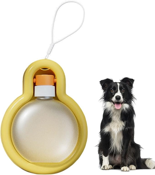 Portable Dog Water Bottle Dispenser, 17oz Dog Outdoor Water Bottle Bowl Foldable Pet Travel Eating Drinking Bottle Bowl (Yellow, 16.9oz)