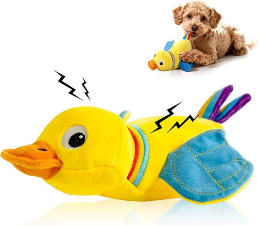 Squeaky Dog Toys, Duck Plush Toy with Crinkle & Squeaker - Puppy Toys to Keep Them Busy, Interactive Chew for Small Medium Dogs
