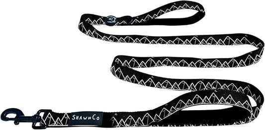 ShawnCo Dream Walk Dog Leash- Premium, Nylon Pet Leash with Soft Neoprene Handle for Small, Medium and Large Dogs (Wolf Moon, M/L 6FT w/ 2 Handles)