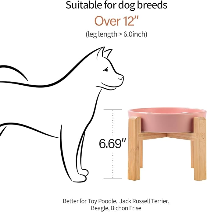 Pink Ceramic Dog Bowl Slow Feeder for Medium and Large Breed,Elevated/Raised 1.5 Cup 8.26 in Slow Feeding Bowl,Puzzle Dog Food Bowl for Fast Eater,Maze Dish for Fast Eater