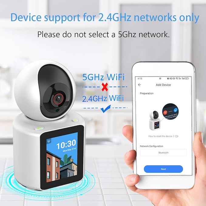 Two-Way Video Camera 2.8-inch Screen,Pet Camera,Dog Camera,Indoor Home Nanny Camera,Baby/Elder/Nanny/Dog/Pet Camera with Phone App(Im Cam),360°Smart Security Camera,1080p HD