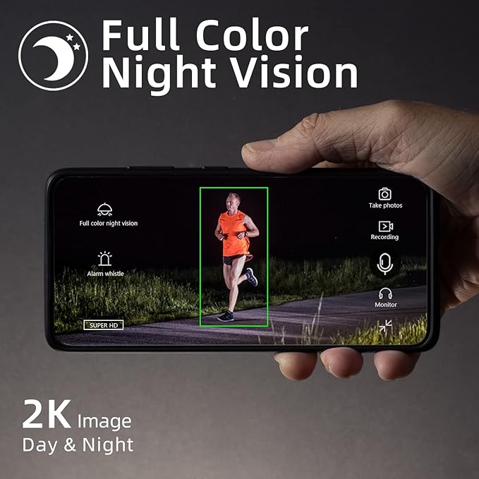 Rraycom 4 Pack Security Cameras Wireless Outdoor Solar Powered with AI Detection, 2K Color Night Vision Security Camera with 2 Way Audio, Alexa, No Monthly Fee, Spotlight & Siren, IP65 Waterproof