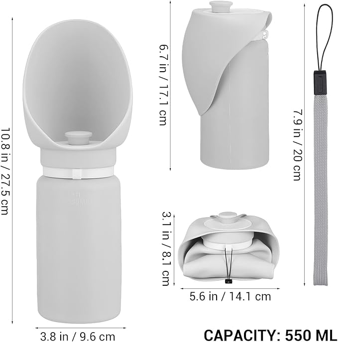 Portable Silicone Dog Water Dispenser Pet Drinking Bottle Outdoor Bowl for Hiking Walking Travel