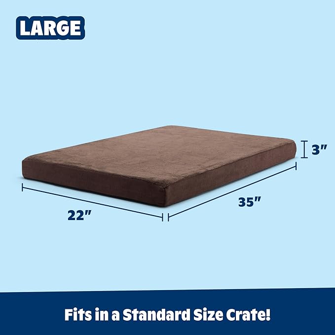 Barkbox Orthopedic Dog Bed with Memory Foam, Premium Comfort for Dogs and Puppies, Dog Bed for Joint Relief and Restful Sleep, Durable and Easy to Clean - Espresso, Large