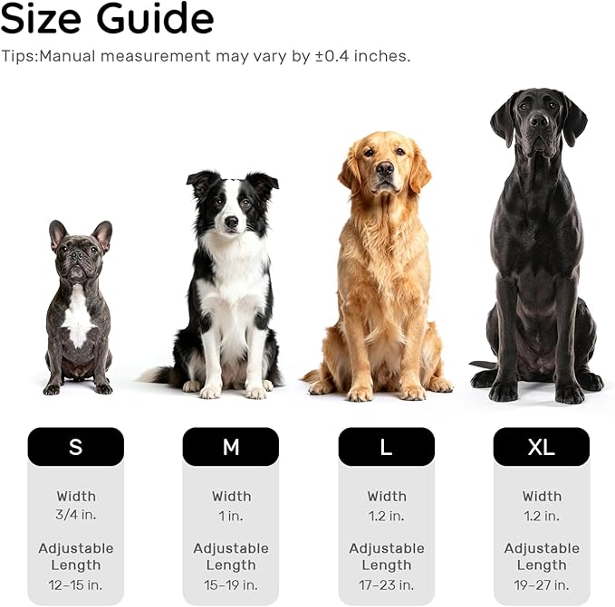 AirTag Dog Collar with QR Code ID & Waterproof Holder - Reflective, Durable Padded Oxford Collar Compatible with Apple AirTags for Large Dogs (Black, L)