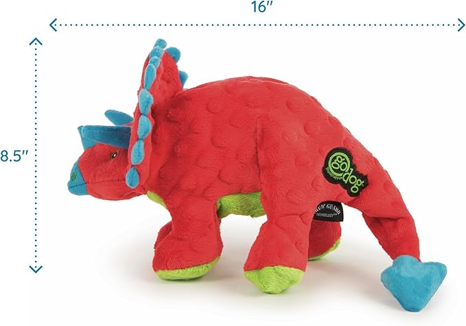 FurHaven Orthopedic Dog Bed & goDog Toy - Squeaky Plush Dino with Chew Guard for Large Dogs - Plush & Velvet L Shaped Chaise - Platinum Gray, Jumbo/XL