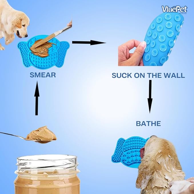 VALUEPET | Dog Lick Mat - Silicone Lick Mat for Anxiety Relief- Slow Feeder Licking Pad for Butter, Yogurt, & Peanut - Suitable for Dog Training, Boredom Reducer, Bathing & Grooming- DOG | 6.6 Inch