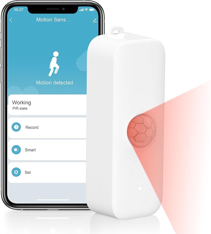 eMylo WiFi Motion Sensor Smart Motion Detector Infrared Motion Sensors Home Security System Motion Detector PIR Motion Detector Alert App Notification Alert Compatible with Smart Life App (1 Pack)