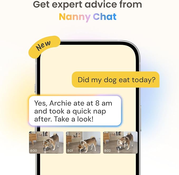 Furbo 360° Dog Camera - Unlock with Paid Plan: Home Security & Dog Safety Alerts, Rotating Pet Treat Dispenser w/ 2-Way Speaker, Smart Indoor Cam w/Phone App (3mo Minimum Subscription Required)