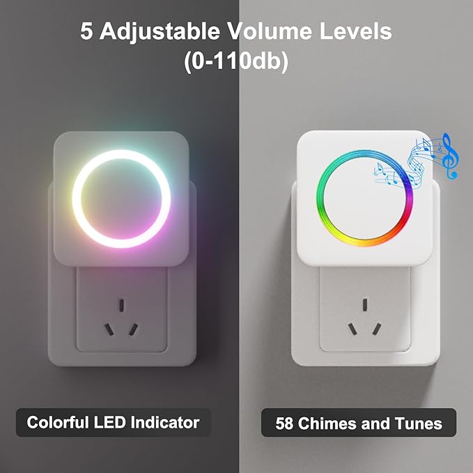 Wireless Motion Sensor Door Chime for Business Entry & Home Security - 500ft Range Motion Detector Alarm, 58 Tunes, 5 Volume Levels, LED Flash - Doorbell Alert for Office, Store, Elderly