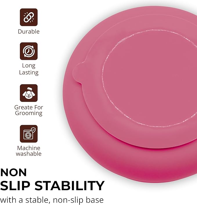 Slow Feeder Dog Bowls, Dishwasher Safe, Non-Slip Base, BPA-Free Slow Eating Dog Bowl (Blush, 1-Pack)