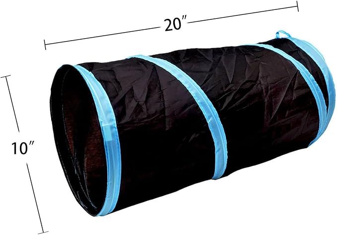 Foldable Spiral Cat Tunnel - Ideal Indoor Toy for Small Cats, Kittens, and Rabbits - Collapsible Tube for Interactive Play and Outdoor Fun - Pet Activity Toy Black 20" 3 Pcs