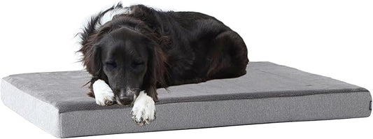 Barkbox Orthopedic Dog Bed with Memory Foam, Premium Comfort for Dogs and Puppies, Large Sized Dog Bed for Joint Relief and Restful Sleep, Durable and Easy to Clean - Grey, Large
