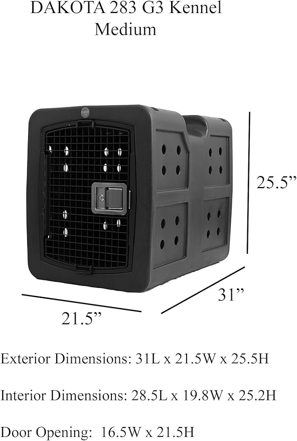 dakota283 Medium Kennel -Frame Door- Dark Granite