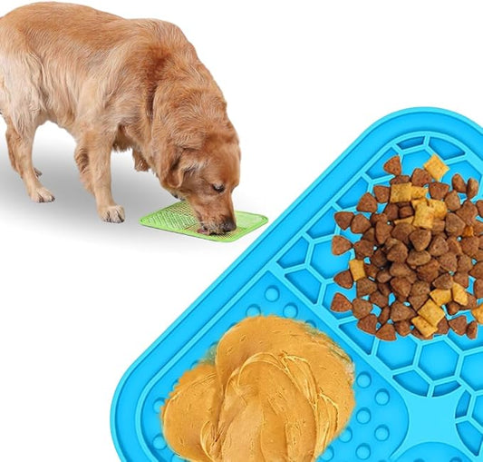 VALUEPET | Dog Lick Mat - Silicone Lick Mat for Anxiety Relief- Slow Feeder Licking Pad for Butter, Yogurt, & Peanut - Suitable for Dog Training, Boredom Reducer, Bathing & Grooming- Square | 6.6 Inch