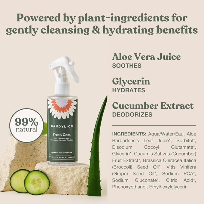 Dandylion Daily Grooming Kit - Clean Paws + Fresh Coat Bundle – No‑Rinse Paw Cleaner & Waterless Coat Spray