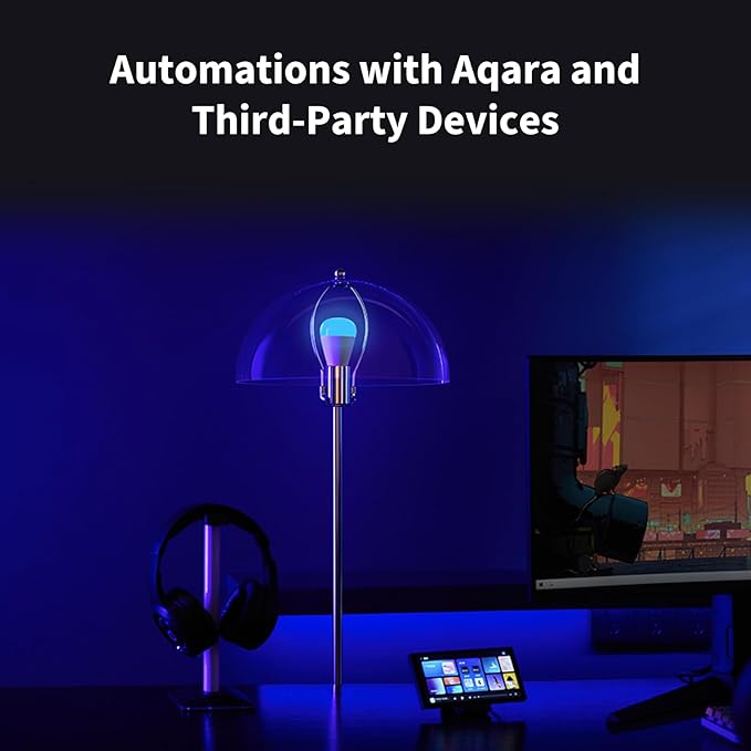 Aqara Thread/Zigbee Smart LED Light Bulb T2 E26, Tunable White (2000K-9000K), RGB Color Changing Light Bulb with 16 Million Colors, 75W Equivalent, Matter, Works with HomeKit, Alexa, Google & More