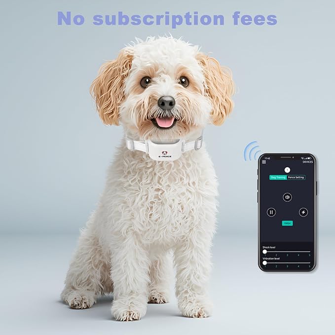 E-FENCE 3-in-1 GPS Dog Tracker/Training Collar/Electronic Fence Wireless Electric Collar Fence for Dogs,Pet Containment System,Adjustable Irregular Boundary,Outdoor Use Only