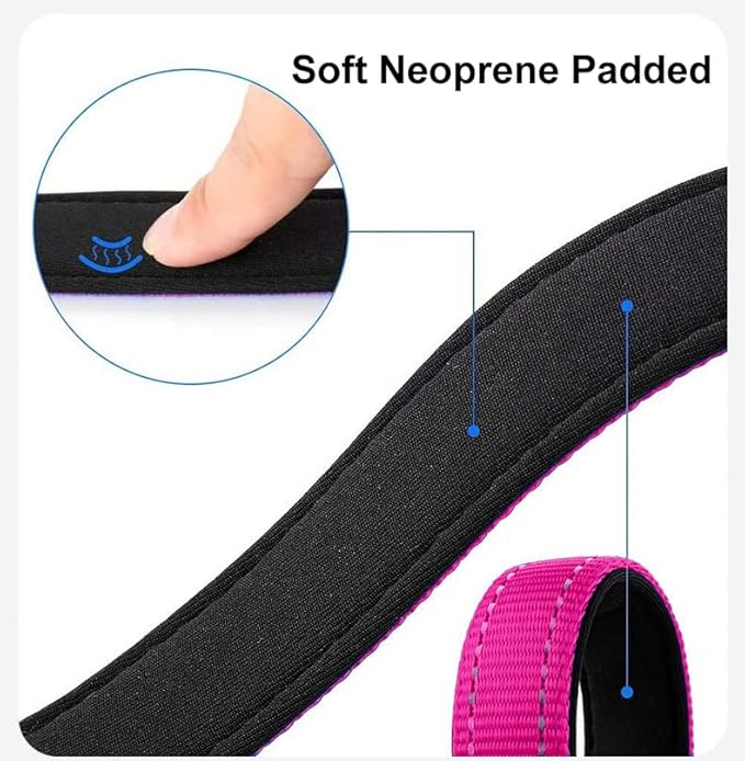 Personalized Dog Collar with Name and Phone Number Reflective Soft Neoprene Padded Custom Dog Collar for Small Medium Large Boy Girl Dogs