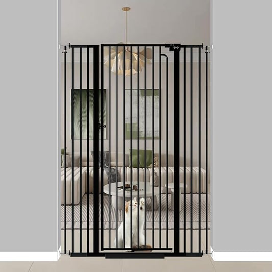 57" Extra Tall Pet Gate for Cats Dogs-29.5"-43.3" Extra Wide Cat Gate for Doorways and Stairs-1.37" Ultra Narrow Spacing Pressure Mounted Dog Gate with One-Handed Operation(29.5"-43.3")