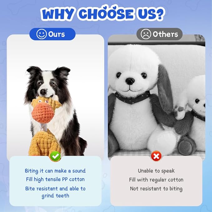 Indestructible Dog Toys,2026 New Dogs Plush Toy for Aggressive Chewers,Stuffed Toys Dogs Squeaky Durable Chew Toy for Indoor Pups Teething (Giraffe+Donkey)