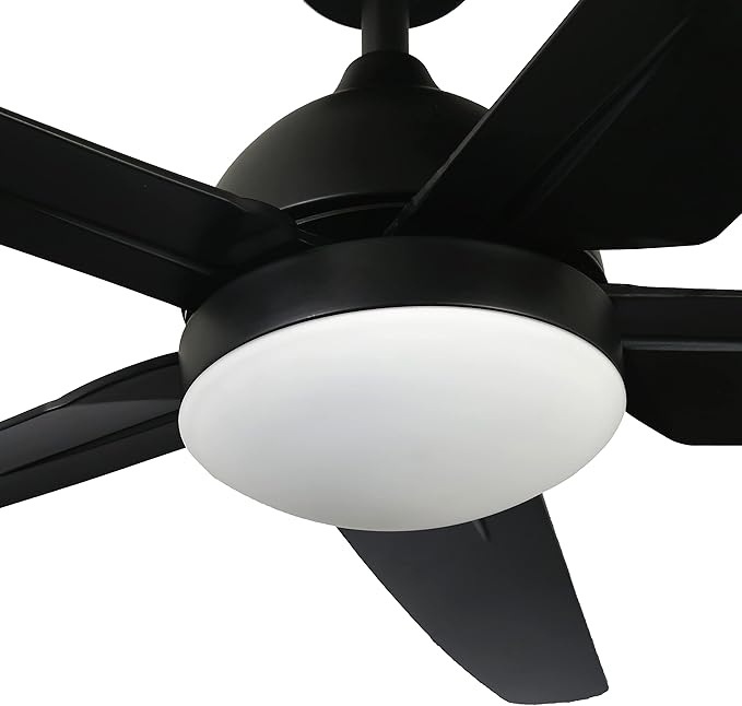 FINXIN Indoor Ceiling Fan Light Fixtures LED 52 Ceiling Fans for Bedroom,Living Room,Dining Room Including Motor,Light,3/5-Blades,Remote Switch (Black)