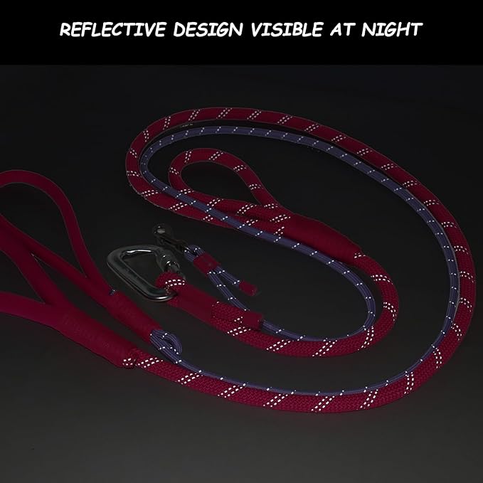 Twin Tails Leash Set - 5ft Double Handle Dog Leash and 4.5ft Lightweight Premium Rope Dog Leashes, Kid-Friendly Family Set, Reflective Pet Leashes for Small Medium and Large Dogs