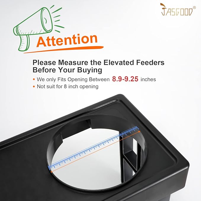 JASGOOD Large Dog Feeder Slow Eating Pet Bowl for Raised Pet Feeders Preventing Choking Food Water Bowl Elevated Diners Replacement Bowl (Black,Large,Fit Opening 8.9"-9.25")