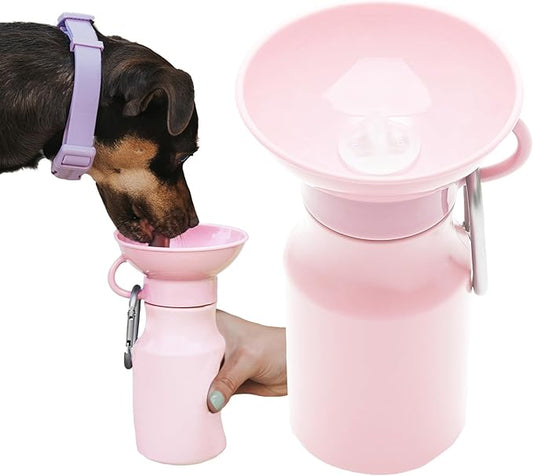 Springer by Springland Dog Water Bottle | Portable Travel Water Bottle Dispenser for Dogs | Dog Gift Seen on Oprah's Favorite Things, Shark Tank | Leak-Proof Bottles | 15oz Cotton Candy