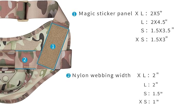 EXCELLENT ELITE SPANKER Tactical Dog Vest Training Military Patrol Service Dog Harness Easy Control Adjustable No-Pull Nylon Pet Harness with Handle for Small Medium Large Dogs(MCP-XS)