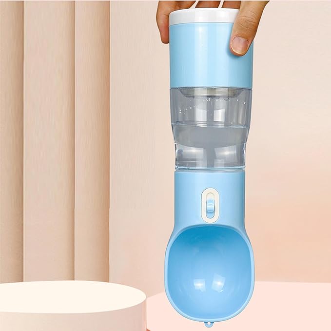 Portable Pet Water Bottle Leakproof Design, Dual Compartment, One Button Hydration, Lightweight Lanyard, Travel Dog Water Dispenser for Outdoor Activities (-2118230001911)