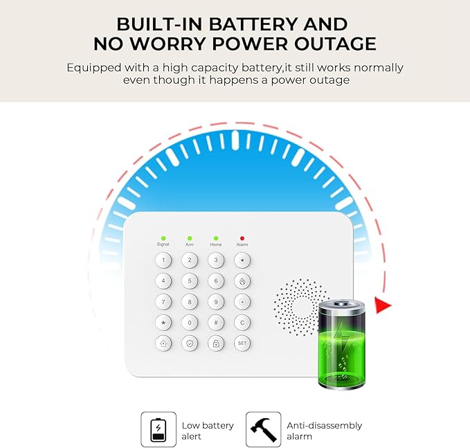 PGST Home Alarm System,Wireless Home Security System with Door and Motion Sensors,5 Piece Alarm Kits,4G SMS/Phone App Instant Alerts,24/7 Professional Monitoring for Villa,Apartment,Kids Safety