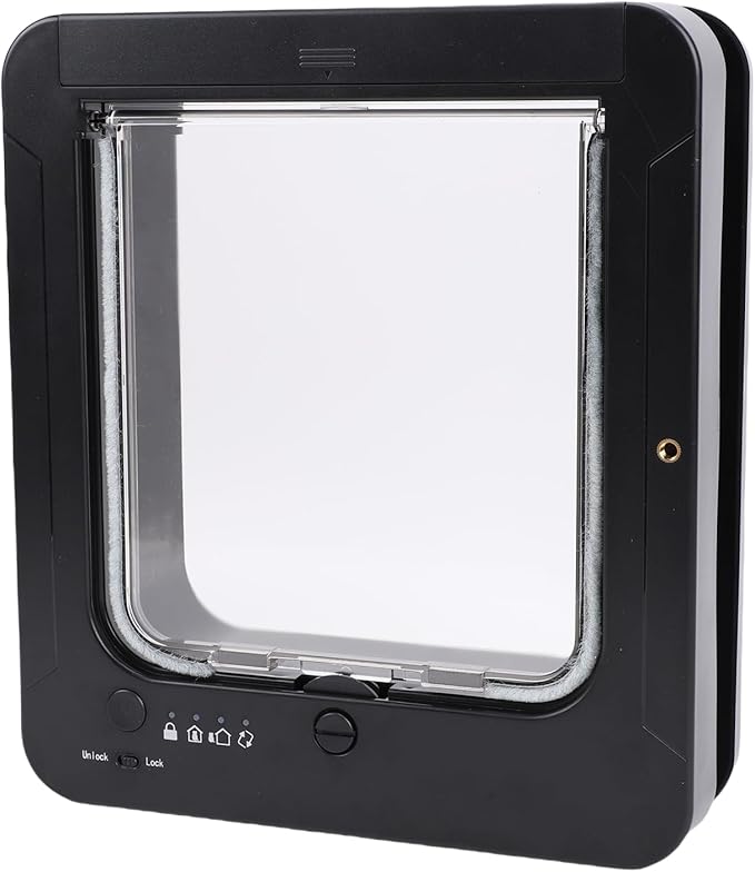 Pssopp Automatic Sensing Pet Door Smart Cat Door, Automatic Electric Sensing Easy Installation Cat Flap for Kitty Kittens Doggie