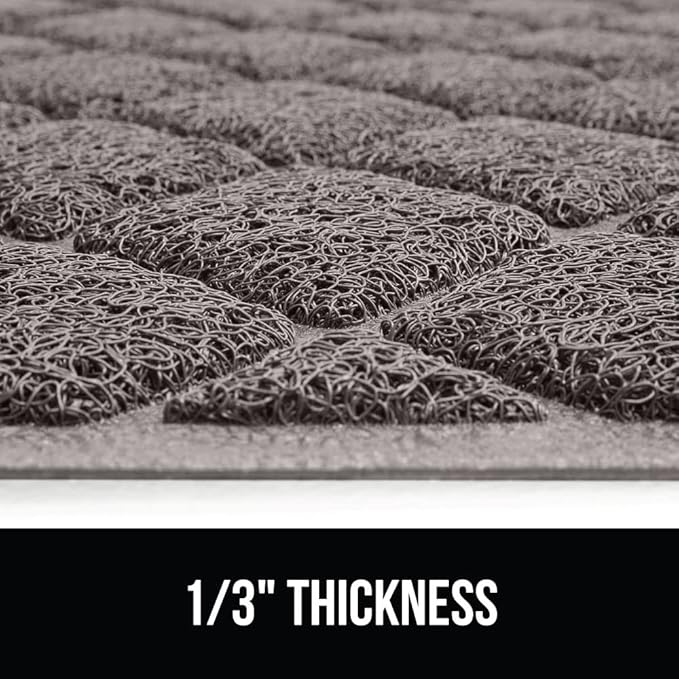 GORILLA GRIP Cat Litter Box Mat, 40x28, Water Resistant, US Designed Kitty Litter Trapping Mats, Easy to Clean, Scatter Control, Less Mess and Clean Floors, Kitten Supplies for Indoor Cats, Gray