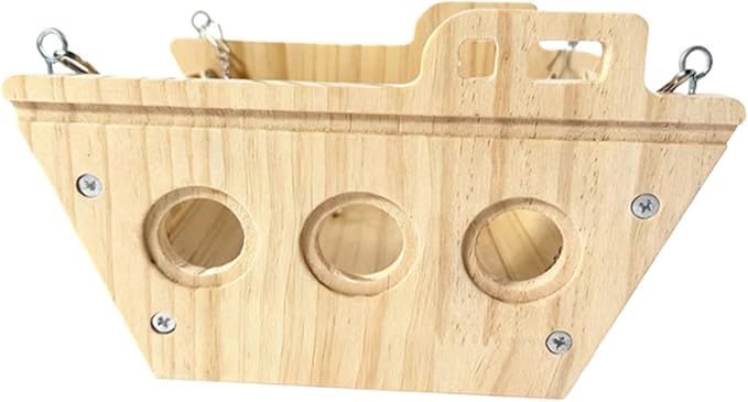 Hamster Cage Swing Toy Wooden Chinchilla Hammock Pet Supplies Accessories Habitat Wooden Hanging Decor for Gerbil Rat