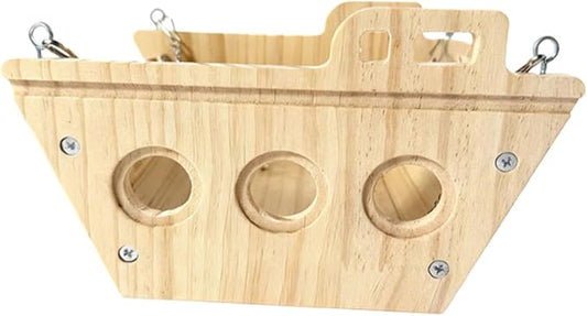 Hamster Cage Swing Toy Wooden Chinchilla Hammock Pet Supplies Accessories Habitat Wooden Hanging Decor for Gerbil Rat