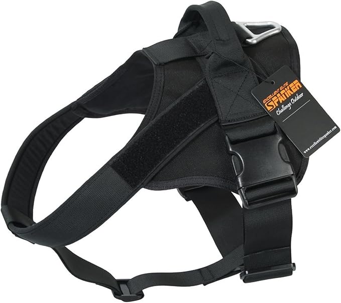 EXCELLENT ELITE SPANKER Tactical Dog Harness Patrol Harness Service Dog Vest Military Dog Vest Working Dog Vest with Handle(Black-S)