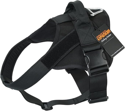 EXCELLENT ELITE SPANKER Tactical Dog Harness Patrol Harness Service Dog Vest Military Dog Vest Working Dog Vest with Handle(Black-S)