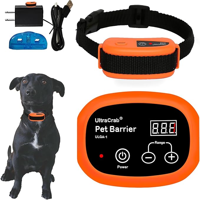 Indoor Pet Barrier for Dogs, Wireless Indoor Electric Fence, Pet Gate, Keeps Areas Off Limits, Dog Fence Waterproof/Rechargeable Training Collar (1 Dog Wireless System)