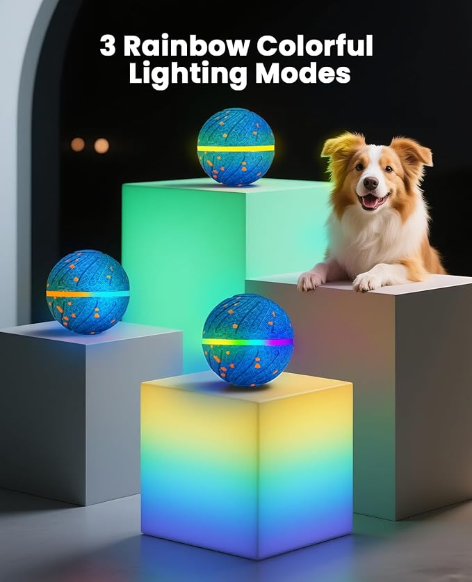 Smart Interactive Dog Balls, Automatic Moving Ball for Medium and Large Dogs, ETPU New Material, Motion Activated Rolling & Rotating Bouncy Toy for Dog Enrichment & Stimulation