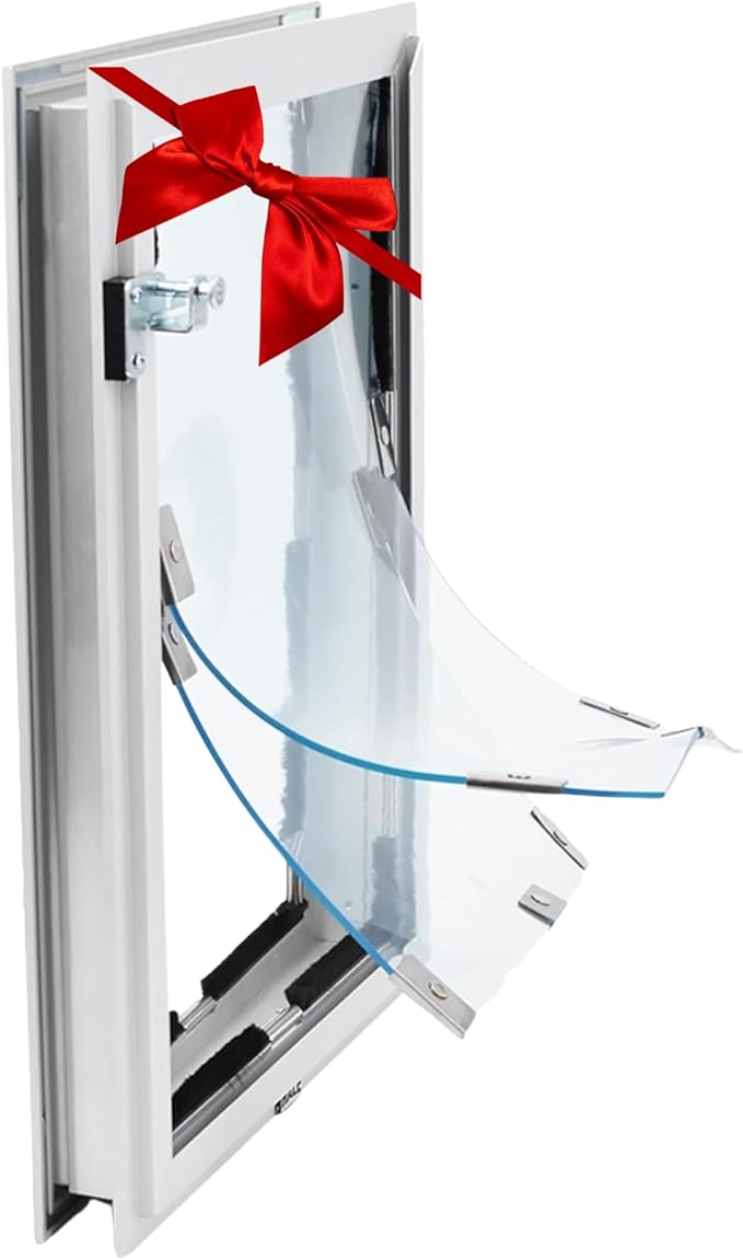 Door Model | Cat & Dog Doors | Energy Efficient Double Vinyl Flaps | Locking Security Cover | Skilled Install Required | Heavy Frame of Extruded Aluminum | Steel Reinforced Corners | Hale Pet Door