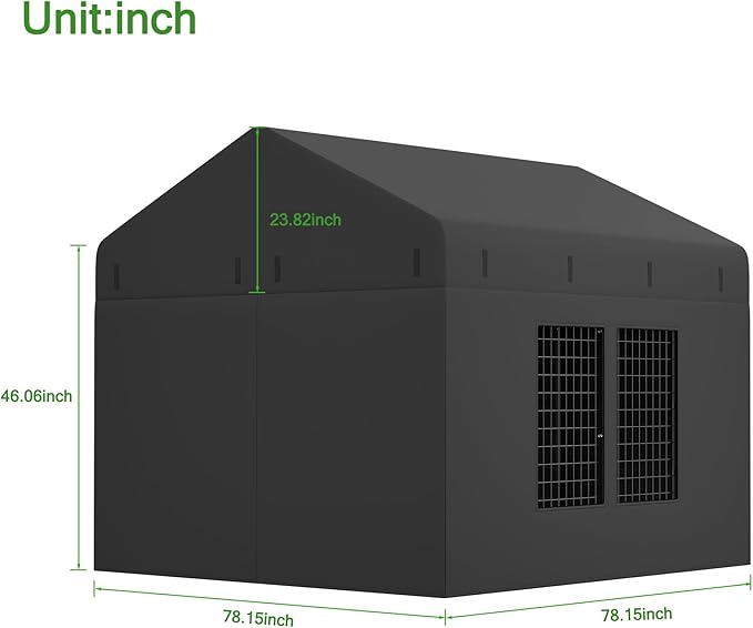 Outdoor Dog Kennel Cover 79" W x 79" D x 72.5" H