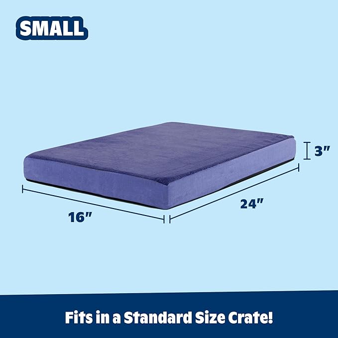 Barkbox Orthopedic Dog Bed | Comfortable Memory Foam Mattress for Joint Relief | Head and Neck Support Waterproof with Non Skid Bottom | Calming Durable Bed with Washable Cover | Small, Navy